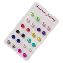 24Pcs Assorted Boho Stud Earrings Set Round Ball Earrings Stud Piercing Earrings