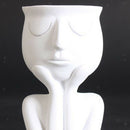 2pcs Humaniod Sculpture Flower Pot Planter Vase Bonsai Pots for Home Office