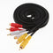 3 RCA Male To 3 RCA Female Audio Video Extension Cable For VCR, DVD Player