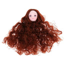 1/6 Girl BJD Makeup Face Head Sculpt Brown Hair for DOD SD DD Female Custom