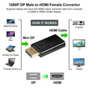 Display Port to HDMI Male Female Adapter Converter DP DisplayPort to HDMI
