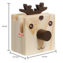 Humorous Reindeer Design Wood Desktop Pencil Cup Organizer / Novelty Eyegla E6M5