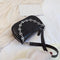 Alligator Pattern Shoulder Totes Bag Women Leather Chain Handbag (Black)