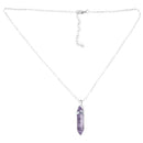 5X(Crystal Hexagonal Healing Point Amethyst Pendant Cut Pendant Necklace U2X5)