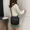 Solid Color Shoulder Handbags Leather Women Big Flap Crossbody Bags (Black)
