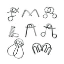 8pcs/Set Metal Puzzle Wire IQ Mind Brain Kids Adults Stress Reliever Toys