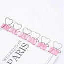 New Romantic Pink Color Metal Clips Notes Letter Heart Shape Clip School Of N3Q5