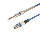 Nylon Braided  1/4 Jack 6.35mm Stereo Male to XLR Female Microphone Cable