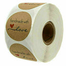 500 Hand made with Love Thank you Stickers Seals Scrapbook DIY Craft 1" Lab A8M1