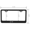 Matte Aluminum License Plate Frame With Chrome Screw Caps, 2Pcs 2 Holes Bla