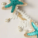 Women Headband Hair Jewelry Handmade Lace Artificial Starfish Hairbands pea T9R7