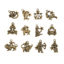 24Pcs Craft Supplies 12 Zodiac Charms Pendants for Crafting, Jewelry Making