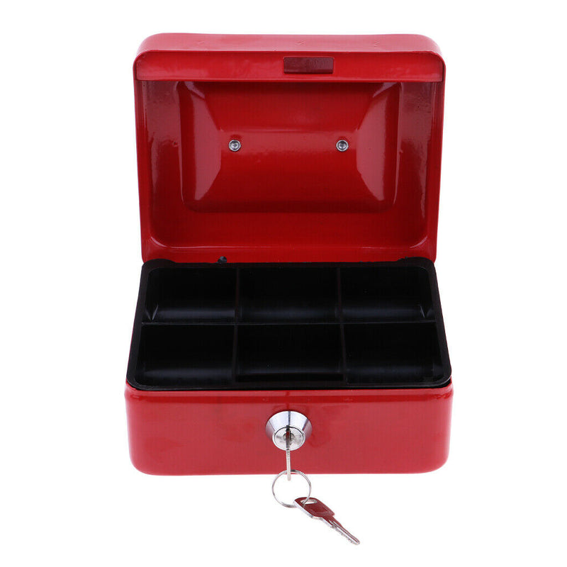Practical Mini Cash Money Box Stainless Steel Security Lock Lockable Safe Metal
