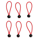 6pcs 6" BALL BUNGEE CORD Tarp High Elastic Tie Down Canopy Fastening Loops Red