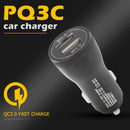 36W PQ3A Quick Charge Car Charger QC 3.0 Dual USB Fast Phone Charger Adapter