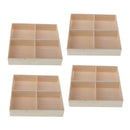 4PCS/PACK 4-Grid Wooden Storage Divider Box Drawer Desk Desktop Organizer for