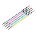 Magideal 5pcs Nail Art Brushes Painting Drawing Dotting Pen Tools Dual Ended