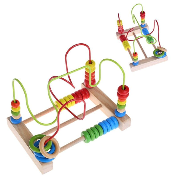 Educational Baby Kids Wooden Circle Bead Maze Toddler Intelligence Toys Gift