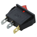 Rocker Switch ON OFF Bright Bipolar 28x10mm 250V 15A 3 Terminals RED