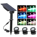 Solar Powered Super Bright 3 Submersible Lamps 18 Leds Projector Light Gard