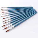 12pcs Pro Art Paint Brush Nylon Brushes Fine Pointed For Watercolor Acrylic Oil