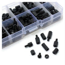 300pcs M3 Nylon Black M-F Hex Spacers Screw Nut Assortment Kit Stand-off SetL3J6