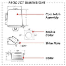 Whisper Non Locking Boat Cam Latch Striking Plate Cabinet Hardware 23090-CH