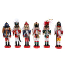 10Pcs 12cm Christmas Decorations Wooden Soldiers Nutcracker Puppets Figures