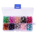 200pcs/box Round Beads Assorted Loose Charms Lampwork Jewelry Making Beads
