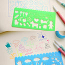 Kids Plastic Picture Drawing Template Stencils Ruler DIY-Easter Painting S1V5