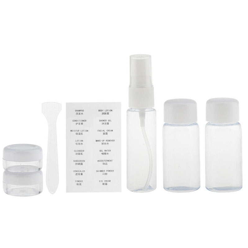 6Pcs/Set Travel Kit Empty Lotion Cosmetic Case Container Spray Bottles Pot