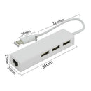 USB 3.1 Type-C to USB 3.0 3 Ports Hub Highspeed Ethernet Internet Adapter C