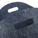 2 pieces felt basket for firewood, firewood basket, oval shape, with two ha