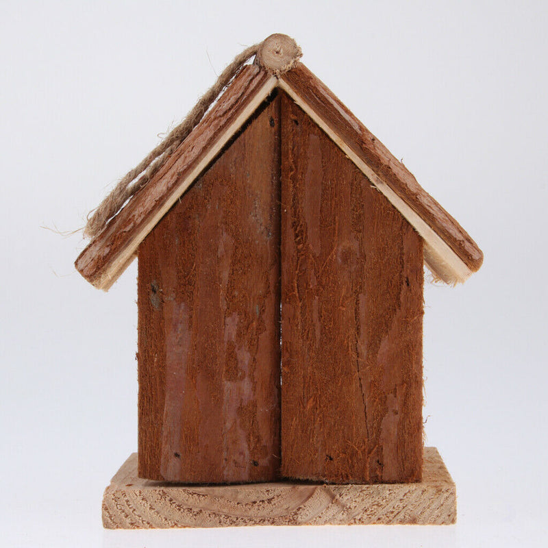 2 Pieces Handcraft Hanging Wooden Birdhouse Creative Decor Gift Balcony Lawn