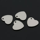60Pc Metal Flat Heart Oval Blank Stamping Charms Tag Pendants Jewelry Making