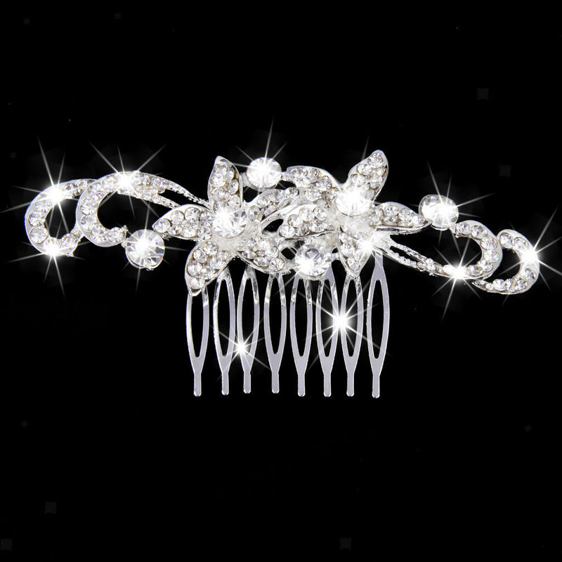 Bridal Wedding Bride Crystal Hair Clip Comb Slide Headdress Tiara Jewelry