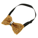 Men Shining Crystal Rhinestone Dress Vest Bow Tie Leather Bowtie Necktie