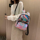 Sequin Backpack Lovely Horn Shoulder School Bag Women Travel Knapsack (2) A
