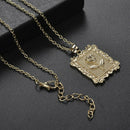 Square Rose Flower Charm Pendant Jewelry Chain Chunky Statement Choker Neckla FT