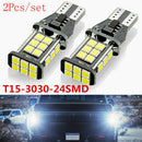 2Pcs T15 W16W 24 SMD 3030 921 912 LED Car Backup Reverse Light Bulb White:0J Hw