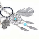 Natural Opal Stone Dreamcatcher Keyring Fashion Boho Car Bag keychain