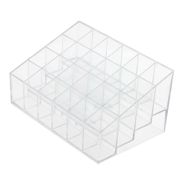 24 Stand Trapezoid  Clear Lipstick Makeup Cosmetic Holder Storage Display Stand