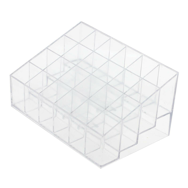 24 Stand Trapezoid  Clear Lipstick Makeup Cosmetic Holder Storage Display Stand