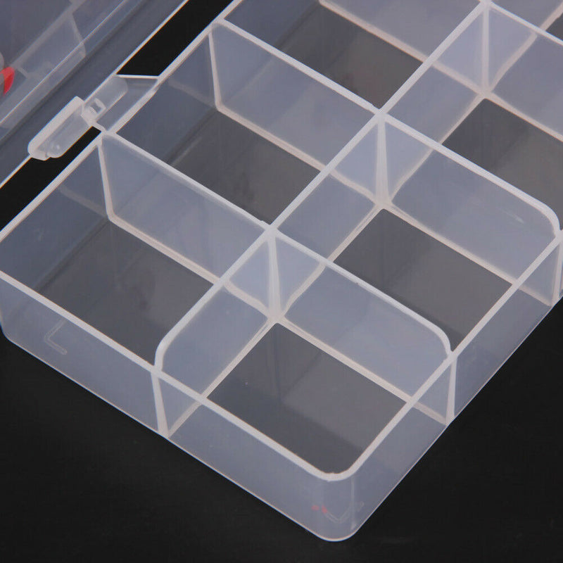 10 Compartments Plastic Clear False Nail Tips Storage Box Holder Organzier A