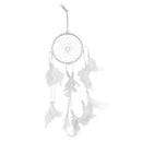 Handmade atrapauenos-SODIAL(R)Handmade atrapauenos white feather with clear