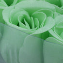 6 Pcs Green Scented Bath Soap Rose Petal in Heart type Box