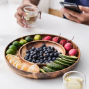 Double Layer Snacks Candy Wooden Plate Nut Dried Fruit Snack Fruit Dish Sto