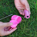 Penguin Pill Shape Pet Dog Poop Bag Dispenser Waste Garbage Bag Set (Pink)