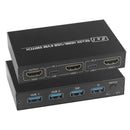 HDMI KVM Switch Ultra HD 4K for 2 PC Sharing Monitor Keyboard Mouse Printer A