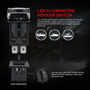 3X(5Pin Boat Atv Rocker Switch On-Off Led Blue Light